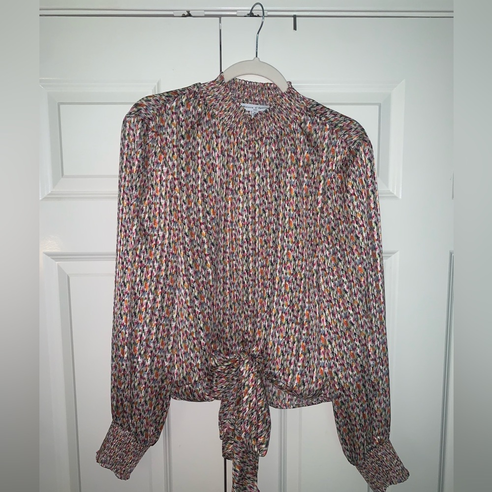 Multicolor high neck blouse